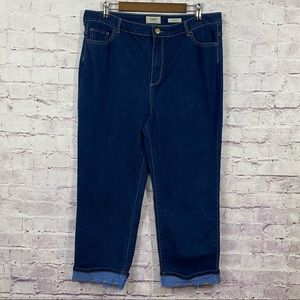 LOGO Straight Crop Jeans Lace Cuff